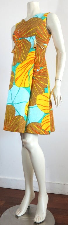 Vintage BILL BLASS for MAURICE RENTNER Printed matelasse dress 1