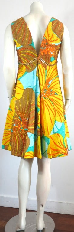 Vintage BILL BLASS for MAURICE RENTNER Printed matelasse dress 2