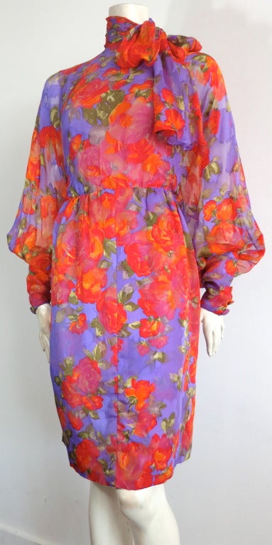 Vintage GIVENCHY HAUTE COUTURE Numbered floral dress For Sale 5