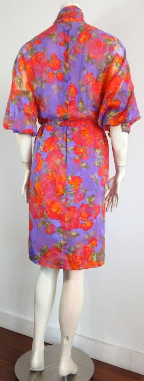 Vintage GIVENCHY HAUTE COUTURE Numbered floral dress For Sale 1