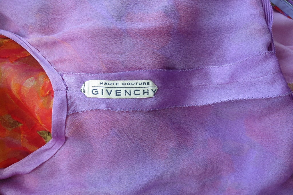 Vintage GIVENCHY HAUTE COUTURE Numbered floral dress For Sale 2