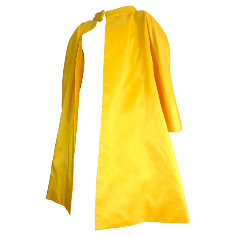 Vintage ARNOLD SCAASI Imperial yellow silk taffeta evening coat
