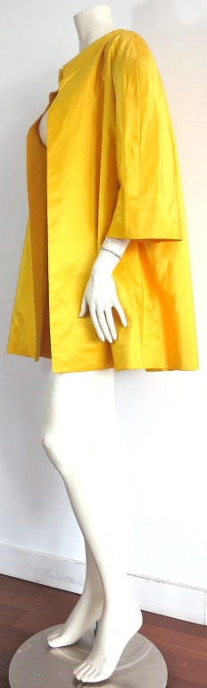 Yellow Vintage ARNOLD SCAASI Imperial yellow silk taffeta evening coat