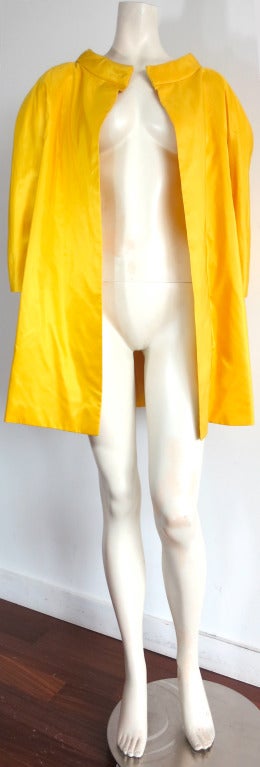 Women's Vintage ARNOLD SCAASI Imperial yellow silk taffeta evening coat