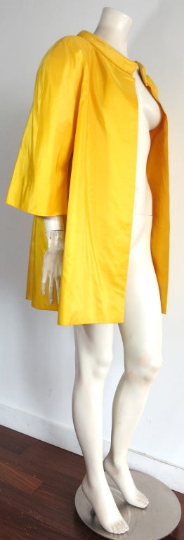 Vintage ARNOLD SCAASI Imperial yellow silk taffeta evening coat 1