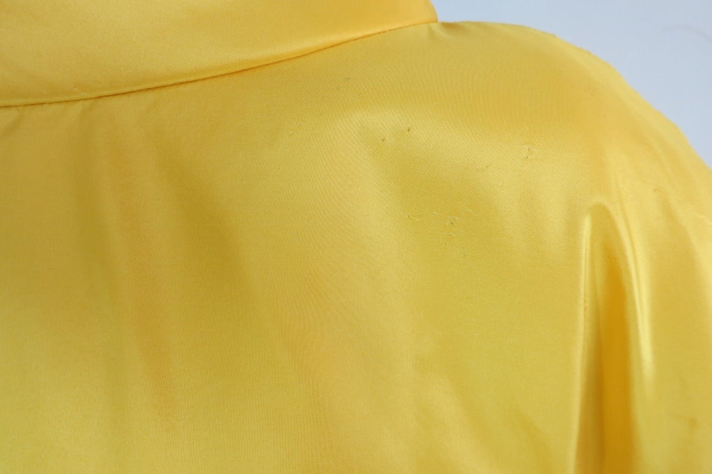 Vintage ARNOLD SCAASI Imperial yellow silk taffeta evening coat 4