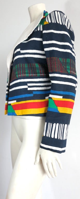 Vintage ARNOLD SCAASI printed linen & silk jacket 1