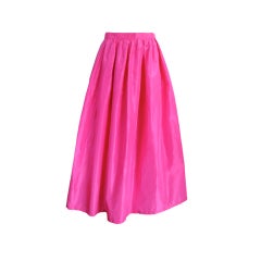Vintage YVES SAINT LAURENT 1980 Silk taffeta fuchsia ball skirt