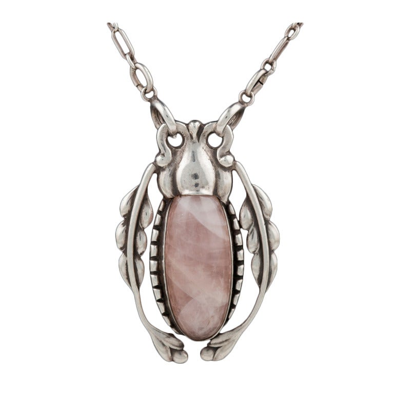 Large Ornate 1908-14 Georg Jensen Pendant 18