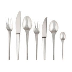 Complete Seven Piece GEORG JENSEN Caravel Silverware Set