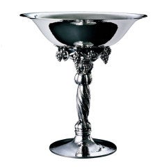 Extra Large GEORG JENSEN Silver Grape Footed Tazza 264B
