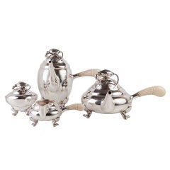 GEORG JENSEN Silver Blossom Tea and Coffee Service 2