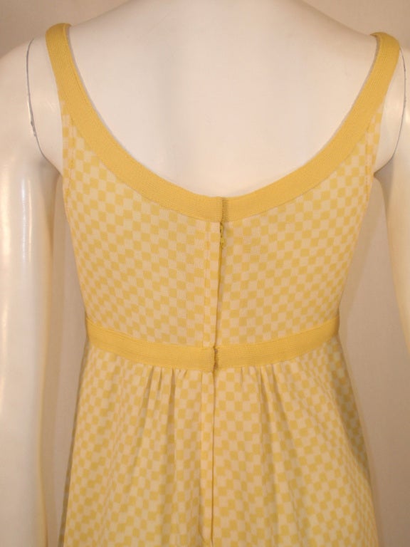 Rudi Gernreich Vintage Yellow & White Check Sleeveless Pantsuit For Sale 3