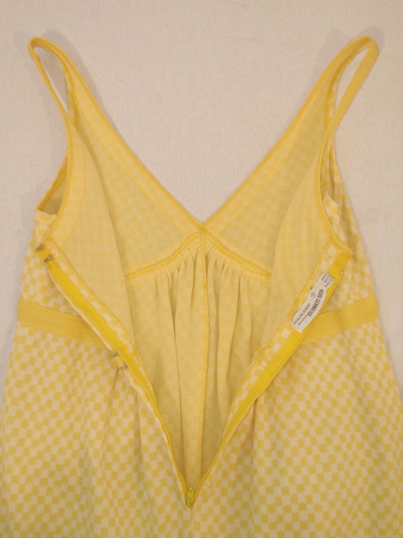 Rudi Gernreich Vintage Yellow & White Check Sleeveless Pantsuit For Sale 4
