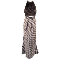 Rudi Gernreich 2 pc. Black & White Maxi Skirt & Black Halter Top 6