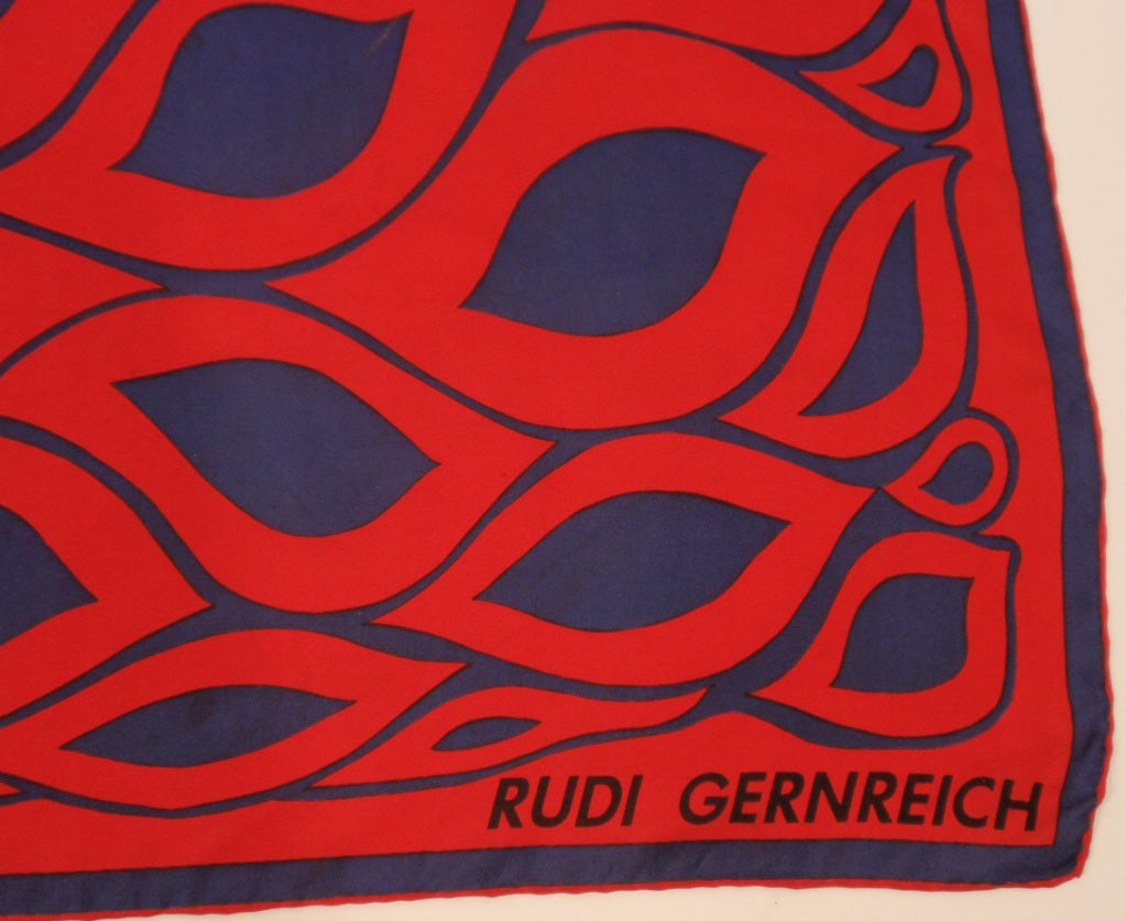 This is an authentic Rudi Gernreich Silk Scarf. It has an abstract print and a rolled hem.

Measurements:

31