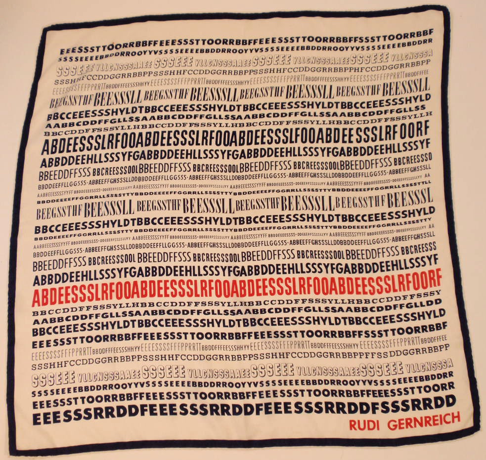 This is an authentic Rudi Gernreich Silk Scarf. It has letters of the alphabet print and a rolled hem.

Measurements:

31