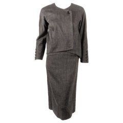 Rudi Gernreich attributed 2 Pc. Gray Skirt Suit w/ Stripe Lining 3
