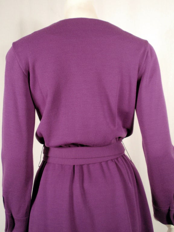 Rudi Gernreich Vintage Purple Lon Sleeve Mini Dress w/ Tie Belt For Sale 2