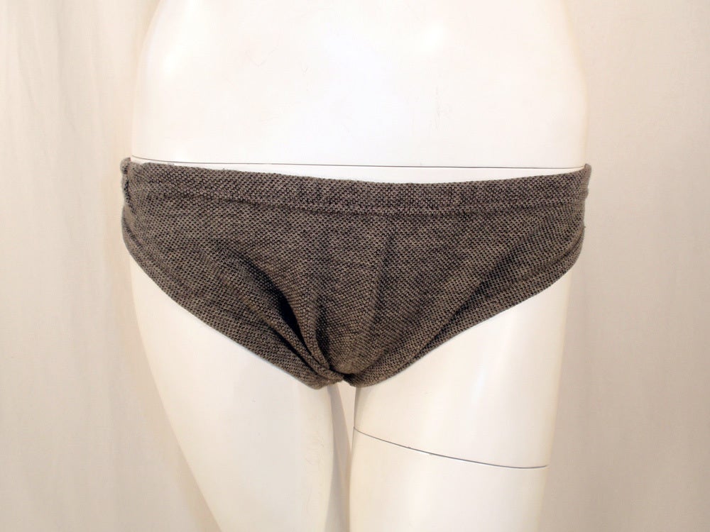 Rudi Gernreich Vintage Dark Gray Wool Knit TOPLESS Bikini 1