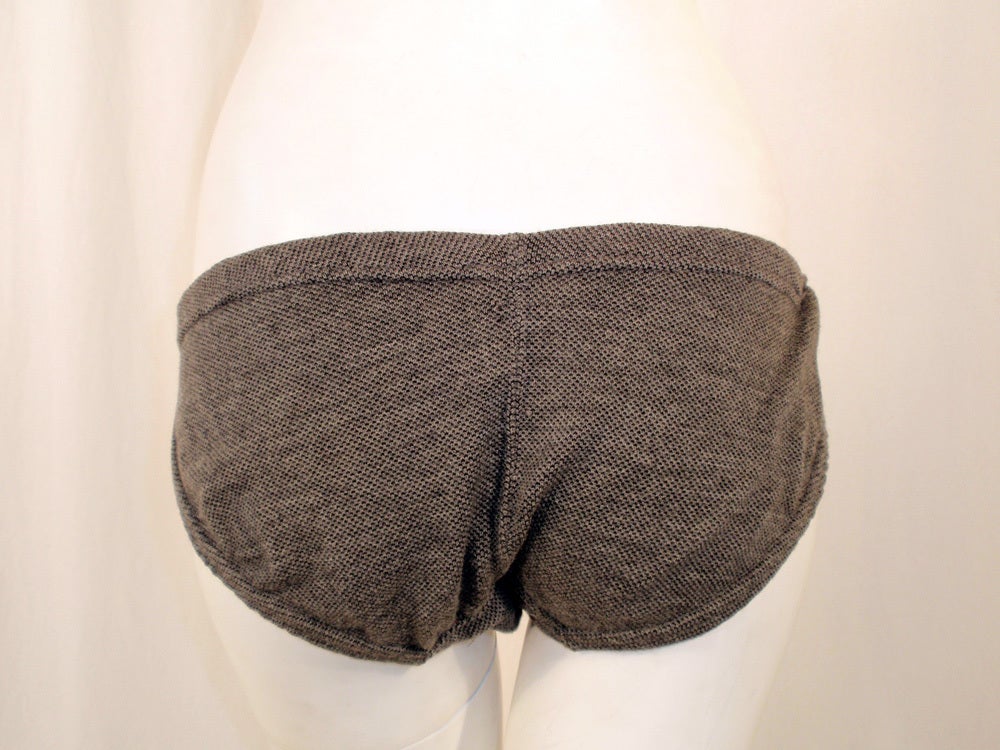 Rudi Gernreich Vintage Dark Gray Wool Knit TOPLESS Bikini 2