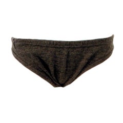 Rudi Gernreich Vintage Dark Gray Wool Knit TOPLESS Bikini