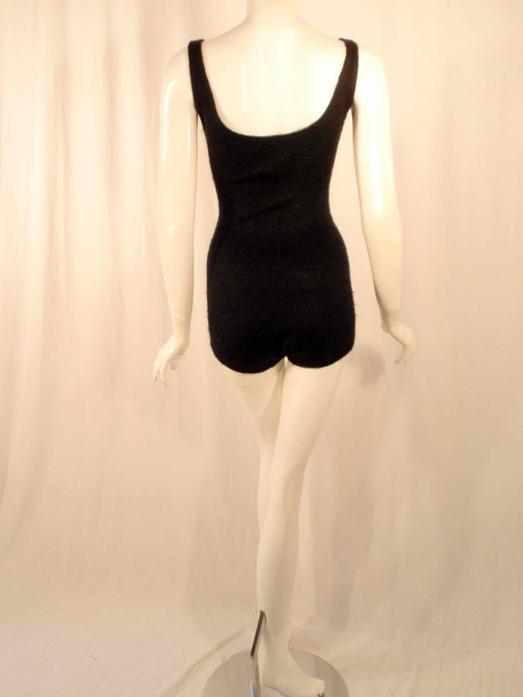 Rudi Gernreich Vintage Black Knit Bathing Suit w/ 4 Buttons at 1stdibs