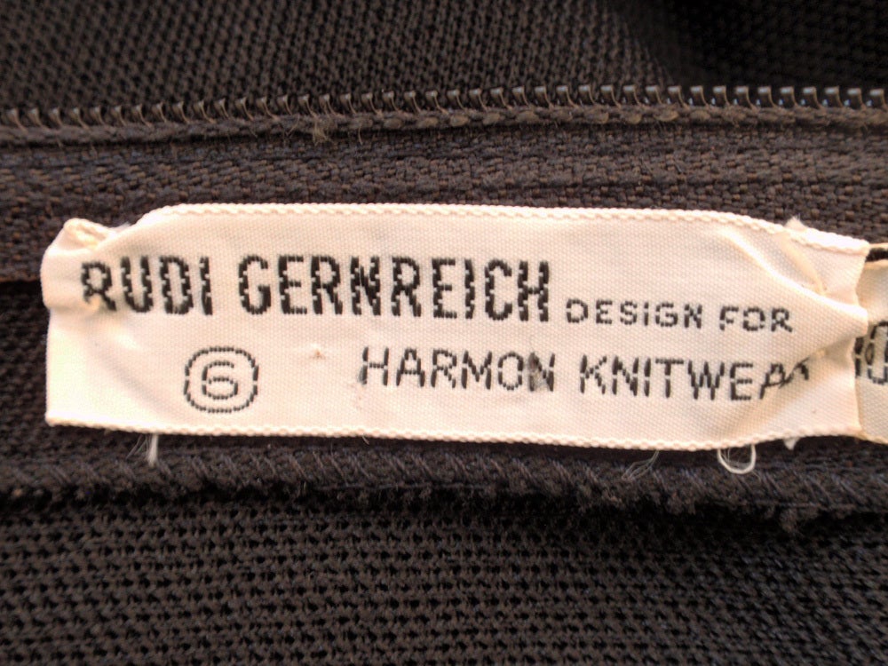 Rudi Gernreich Vintage Black and White L/S Maxi Dress For Sale at 1stDibs