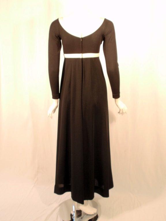 Rudi Gernreich Vintage Black and White L/S Maxi Dress For Sale at 1stDibs