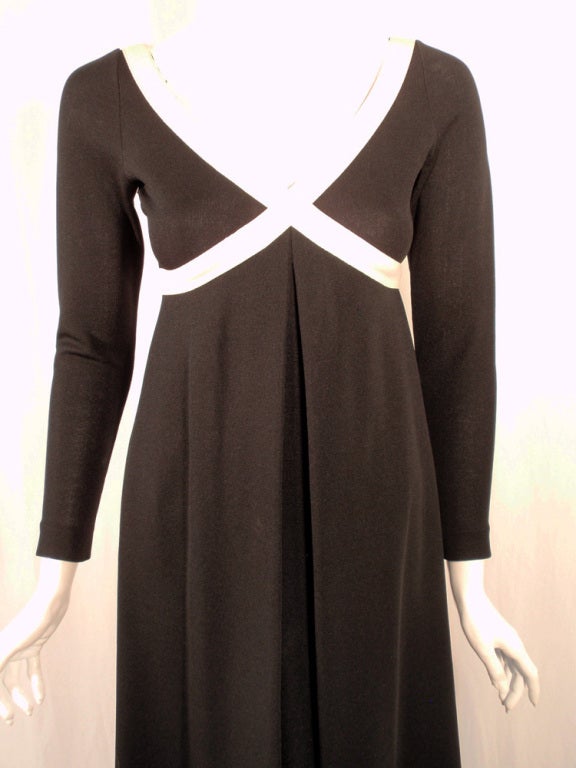 Rudi Gernreich Vintage Black & White L/S Maxi Dress For Sale 3