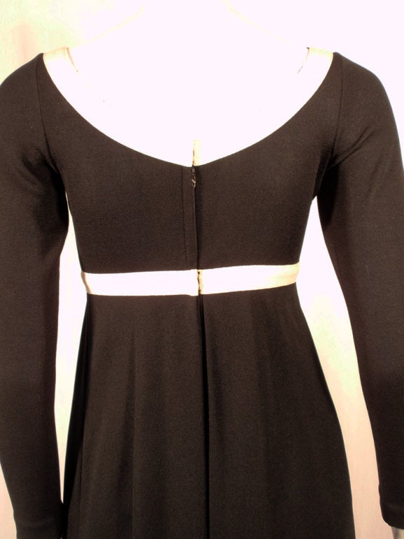 Rudi Gernreich Vintage Black & White L/S Maxi Dress For Sale 5