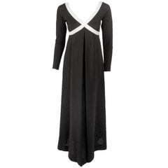 Rudi Gernreich Retro Black & White L/S Maxi Dress