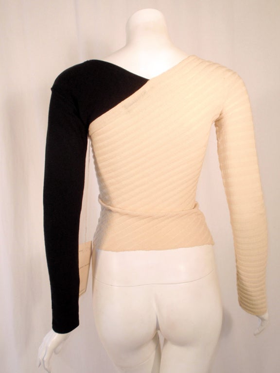 Women's Rudi Gernreich Vintage Cream & Black Wool Sweater, NWT