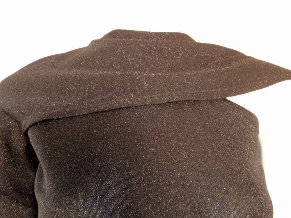 Rudi Gernreich Long Black Lurex Knit Gown w/ 1 Shoulder & Drape For Sale 4