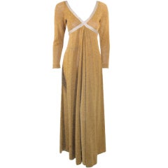 Rudi Gernreich Vintage Gold & Silver Lurex Knit Maxi Dress 2