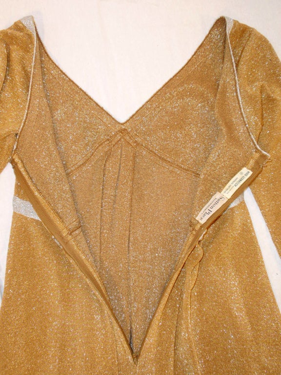 Rudi Gernreich Vintage Gold & Silver Lurex Knit Maxi Dress For Sale 1