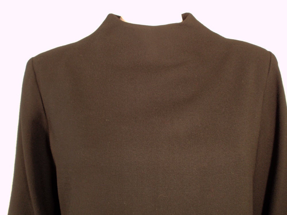 Women's Rudi Gernreich For I.Magnin and Co. Vintage Black Long Sleeve Wool Dress For Sale