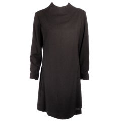 Rudi Gernreich For I.Magnin and Co. Vintage Black Long Sleeve Wool Dress 1