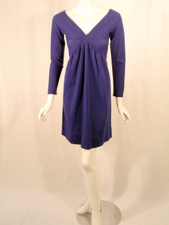 Rudi Gernreich Vintage Purple Knit V-Neck Mini Dress, c. 1960's For ...