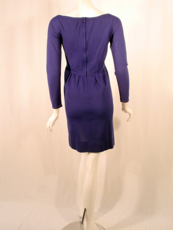Rudi Gernreich lila Vintage-Minikleid mit V-Ausschnitt aus Strick, ca. 1960er Jahre Damen im Angebot