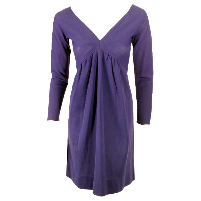 Rudi Gernreich Vintage Purple Knit V-Neck Mini Dress, c. 1960's For ...