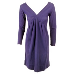 Rudi Gernreich Vintage Vestido de punto morado con cuello en V, c. 1960's