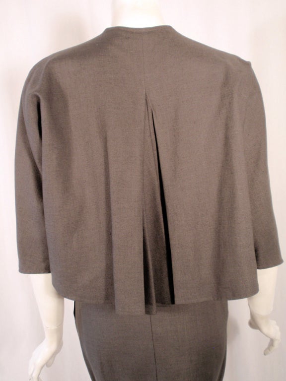 Rudi Gernreich Vintage Gray Cape Jacket & Skirt Suit In Excellent Condition For Sale In Los Angeles, CA