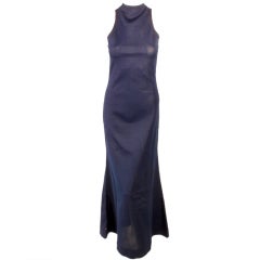 Rudi Gernreich Navy Knit Sleeveless Long Dress w/ High Neck 6