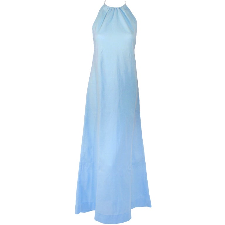 Rudi Gernreich Light Blue Knit Halter Dress w/ Metal Neck Ring For Sale ...