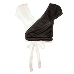 Rudi Gernreich for Harmon Knitwear Black & White Short Sleeve Knit Wrap Top