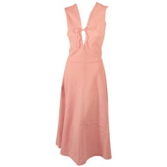 Rudi Gernreich Sleeveless Pink Knit Dress w/ Deep V Neck & Tie 9