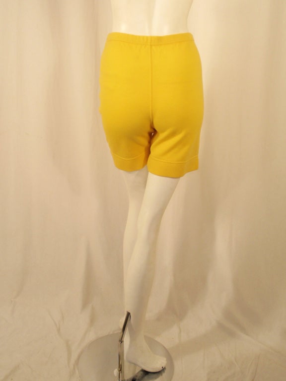 Women's Rudi Gernreich Vintage Mustard Wool Knit High Waist Shorts