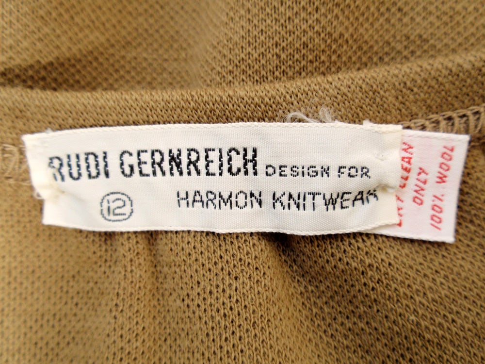 Rudi Gernreich Vintage Brauner Wollstrick-Minirock, 1960er Jahre im Zustand „Hervorragend“ im Angebot in Los Angeles, CA