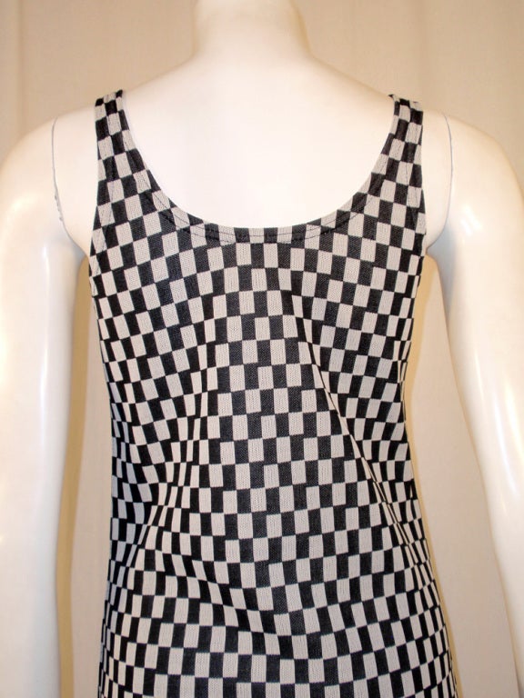 Rudi Gernreich Black & Grey  Check Sleeveless Knit Long Dress 4